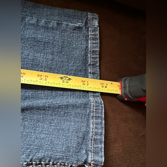 Blue Lee Rider Wide Leg Jeans Mid Rise Sz 16 P - Picture 10 of 12